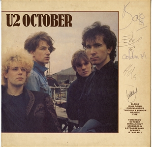 U2 Vintage Signed "October" Album (JSA & REAL)