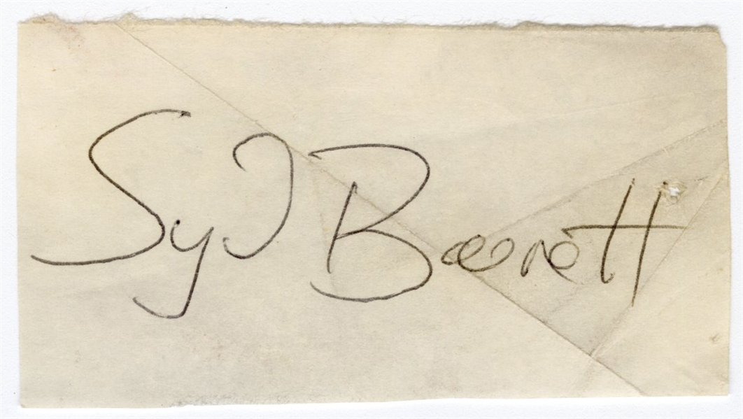 Pink Floyd Syd Barrett Signed Cut
