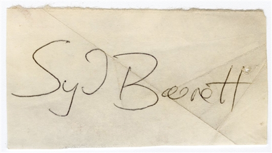 Pink Floyd Syd Barrett Signed Cut