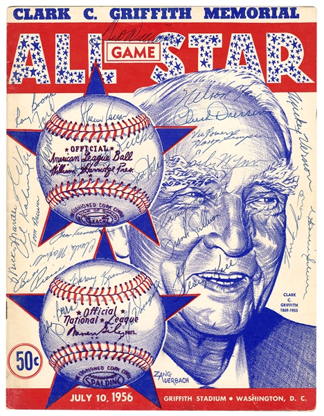 1956 American League All-Star Team Signed Program (27) (JSA & PSA)