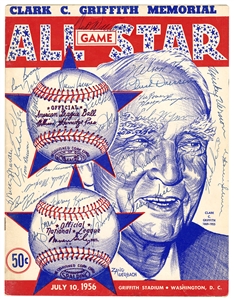 1956 American League All-Star Team Signed Program (27) (JSA & PSA)