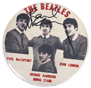 Paul McCartney Vintage Signed Beatles Pin (REAL)