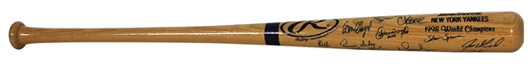 1998 World Champion New York Yankees Team Signed Bat  88/125 (Steiner)