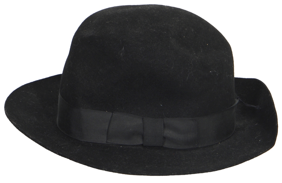 Michael Jackson Owned & 6/12/1988 “BAD" World Tour Concert Used Black Fedora Hat