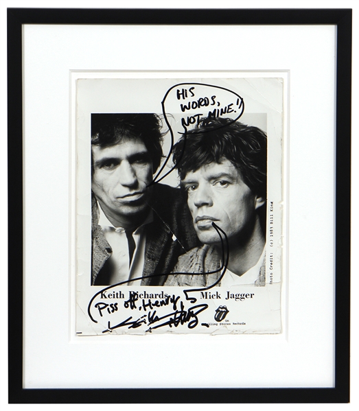 Keith Richards Signed Photograph With Incredible “Piss Off Henry, His Words Not Mine" Inscription (REAL)