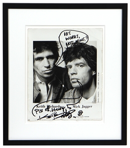 Keith Richards Signed Photograph With Incredible “Piss Off Henry, His Words Not Mine" Inscription (REAL)