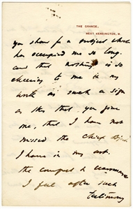 Sir Edward Burne-Jones Signed & Handwritten Five Page Letter