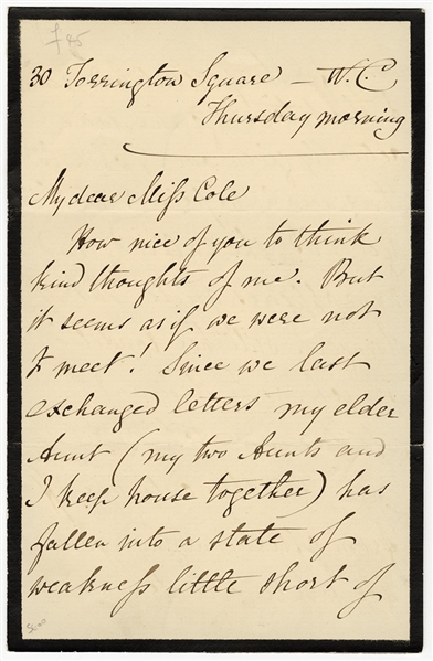 Christina Rossetti Handwritten & Signed Four Page Letter