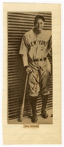 Lou Gehrig Signed Vintage New York Yankees Magazine Photograph (JSA)