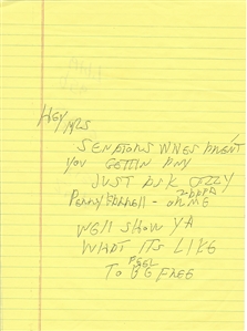 Joey Ramone 1992 “Censorshit Handwritten Working Lyrics (REAL)