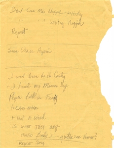 Sly Stone Handwritten “Dont Call Me Ni**er, Whitey" Lyrics