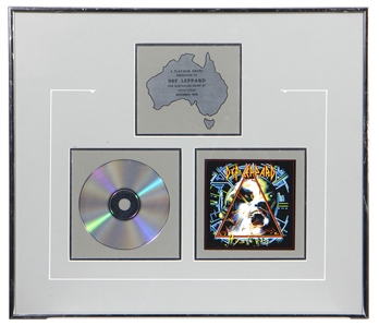 Def Leppard Steve Clark Personally Owned & Presented 1988 Australia Record Award For “Hysteria"