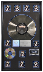 Def Leppard Steve Clark Personally Owned & Presented 1988 RIAA Platinum Record Sales Award For “Hysteria"
