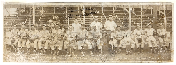 Mickey Mantle Signed 1947 Baxter Spring Whiz Kids Panoramic Team Original Type I Photograph (Earliest Known Type 1 Photograph of Mantle on Baseball Team) (PSA/DNA & JSA)