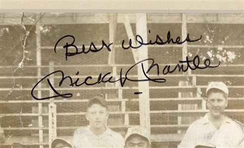 Mickey Mantle Signed 1947 Baxter Spring Whiz Kids Panoramic Team Original Type I Photograph (Earliest Known Type 1 Photograph of Mantle on Baseball Team) (PSA/DNA & JSA)