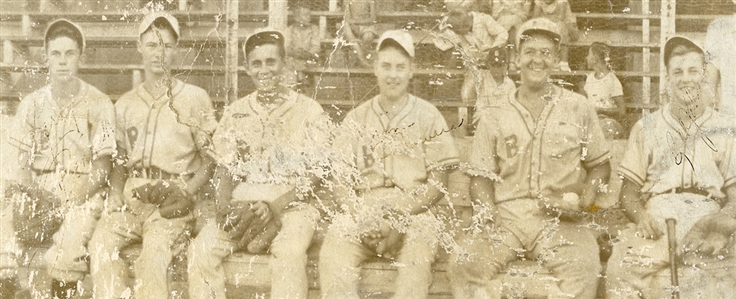 Mickey Mantle Signed 1947 Baxter Spring Whiz Kids Panoramic Team Original Type I Photograph (Earliest Known Type 1 Photograph of Mantle on Baseball Team) (PSA/DNA & JSA)