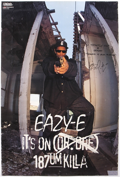 Eazy-E Signed Incredibly Rare “Dr. Dre" Diss Ruthless Records Poster (JSA)