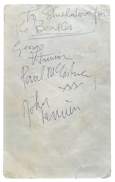 The Beatles Signed Parlophone Card (3) (REAL)
