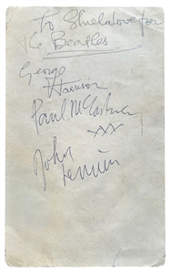 The Beatles Signed Parlophone Card (3) (REAL)