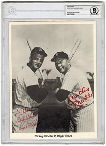 Mickey Mantle & Roger Maris Dual Signed Photograph (Beckett)
