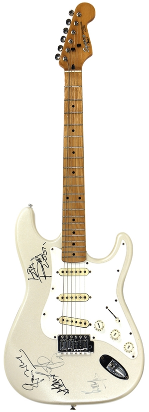 The Rolling Stones Band Signed Squire Guitar On The Body! (REAL)