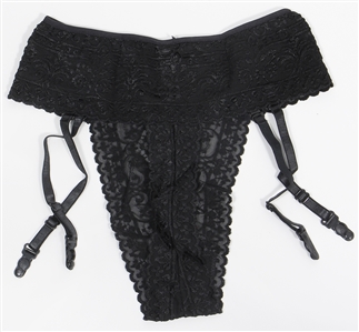 Cher Owned Black Lace Garter Panties