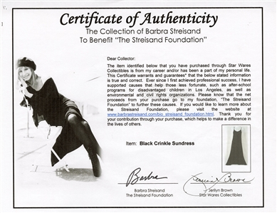 Barbra Streisand Owned Black Crinkle Sundress