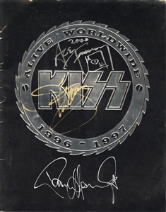 KISS Alive 1997 Worldwide Tour Program Signed by Gene Simmons, Ace Frehley & Paul Stanley