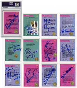 1992 SNL Star Pics Complete Autographed Card Set (12) - Including Chris Farley (PSA/DNA)