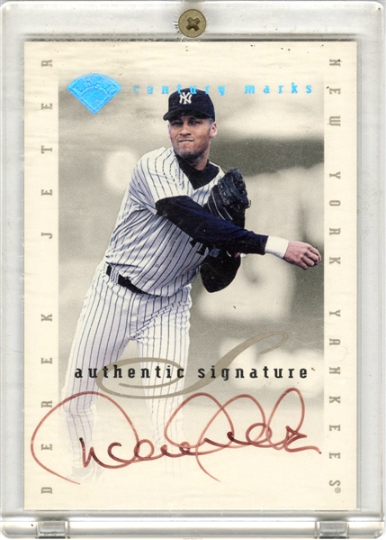 1996 Leaf Signature Extended Autographs Century Marks Derek Jeter Signed Card
