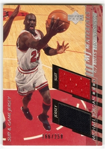 2000-01 Michael Jordan 166/250 Upper Deck MJ Materials Suit-Jersey Card