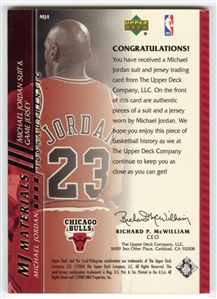 2000-01 Michael Jordan 166/250 Upper Deck MJ Materials Suit-Jersey Card
