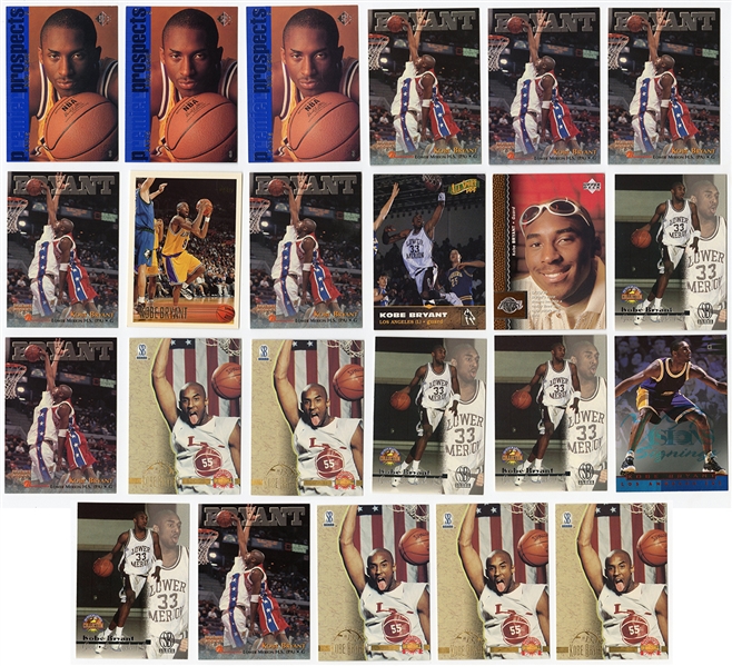 Kobe Bryant Rookie & More Card Lot (23) Cards - Including Various Rookie Cards