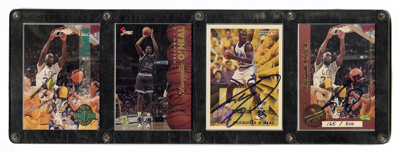 Shaquille ONeal Signed Basketball Cards (4)