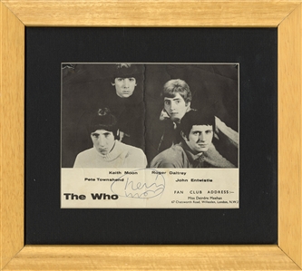 The Who Vintage Signed Fan Club Photograph Advertisement with Keith Moon (JSA & REAL)