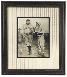 Babe Ruth Incredible Signed Vintage Glossy Photograph In Yankee Uniform - Dated 11/21/1924 (PSA & JSA)