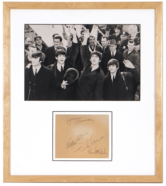 The Beatles Signed Cut - Signed on 2/7/1964 At Heathrow Airport 2 Days Before Famous Ed Sullivan Performance (Caiazzo)