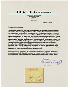 The Beatles Signed Cut - Signed on 2/7/1964 At Heathrow Airport 2 Days Before Famous Ed Sullivan Performance (Caiazzo)