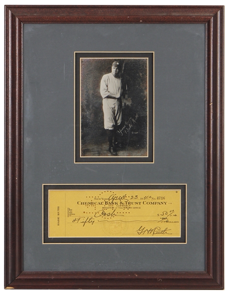1940 Babe Ruth Signed Check (JSA)