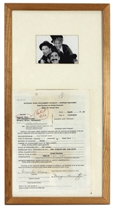 Groucho Marx Signed 5/26/1973 The Tonight Show Performance Contract