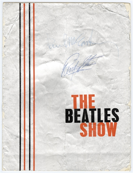 Paul McCartney & Ringo Starr Signed 1963 The Beatles Show Program (REAL)
