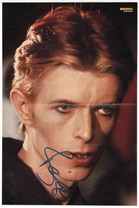 David Bowie Signed Oversized German Bravo Magazine Fold-Out Photograph (REAL)