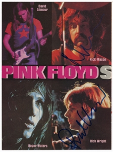 Pink Floyd Richard Wright & Nick Mason Signed Magazine Fold-Out Photograph (REAL)