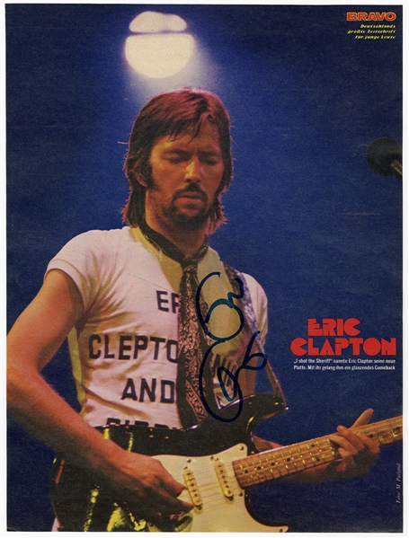 Eric Clapton Signed Magazine Fold-Out Photograph (REAL)