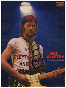 Eric Clapton Signed Magazine Fold-Out Photograph (REAL)