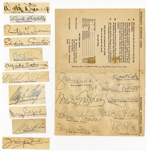 Multi-Signed Watermans Autograph Book Album Page (20 Signatures) - Featuring Walt Disney, Mary Pickford, Irving Berlin & More (Beckett)