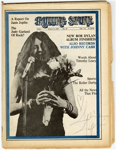 Janis Joplin Signed 1969 "Rolling Stone" Magazine