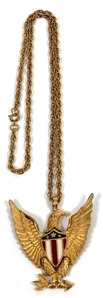 Elvis Presley Owned & Worn Gold Tone Eagle Necklace (Vernon Presley LOA)