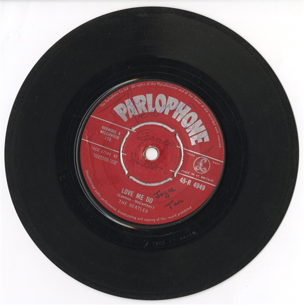 The Beatles Incredibly Rare Signed 1962 "Love Me Do/ P.S. I Love You" 45 Parlophone Record (Caiazzo & REAL)