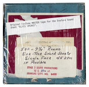 Elvis Presley Original Master Tape of 8/6/1956 TV Guide Interview For Eva-Tone Soundsheet “Elvis Speaks”